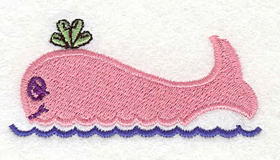 Embroidery Design: Whale pink <br>2.85"w X 1.36"h
