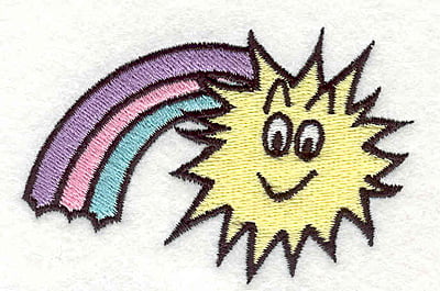 Embroidery Design: Rainbow and sun <br>3.05"w X 2.00"h