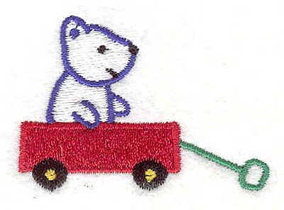 Embroidery Design: Bear in wagon <br>2.04"w X 1.43"h