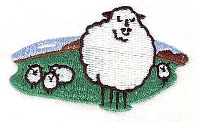 Embroidery Design: Sheep <br>3.14"w X 1.89"h