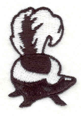 Embroidery Design: Skunk <br>1.33"w X 1.98"h