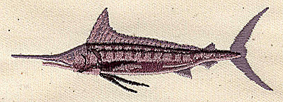Embroidery Design: Swordfish<br> 3.75w X 1.25h