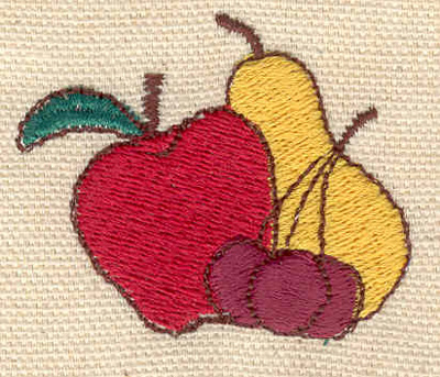 Embroidery Design: Apple pear cherries<br> 1.87w X 1.53h