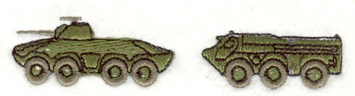 Embroidery Design: Tank and Troopcarrier<br>0.73w X 3.54h