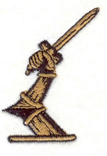 Embroidery Design: Knight's Arm <br> 2.82" x 2.87"