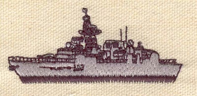 Embroidery Design: Naval ship<br> 2.52w X 1.09h