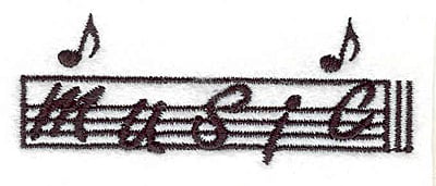 Embroidery Design: Music <br>1.17" X 3.06"