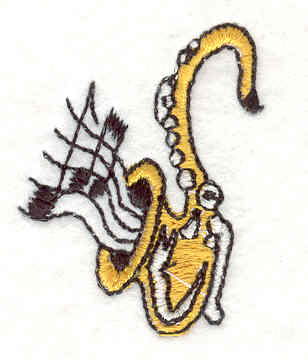 Embroidery Design: Saxophone <br>1.52" X 1.25"