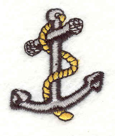Embroidery Design: Anchor with rope H <br>1.31"w X 1.57"h