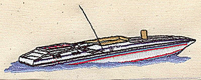 Embroidery Design: Speedboat<br> 4.68w X 1.65h