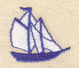 Embroidery Design: Sail boat<br> 1.25w X 1.16h