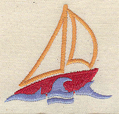 Embroidery Design: Sailboat<br> 2.18w X 2.02h
