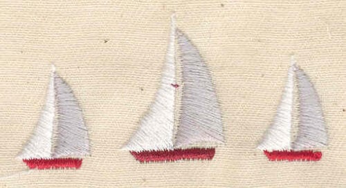 Embroidery Design: Three sailboats<br> 2.34w X 1.15h