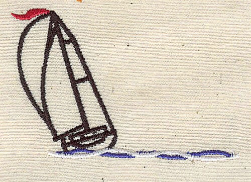 Embroidery Design: Sailboat<br> 2.69w X 1.80h