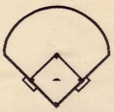 Embroidery Design: Baseball field<br> 4.53w X 4.38h