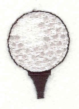 Embroidery Design: Golf Ball and tee <br>1.13"w X 1.52"h