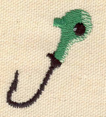 Embroidery Design: Fishing hook B<br> 1.27w X 1.54h