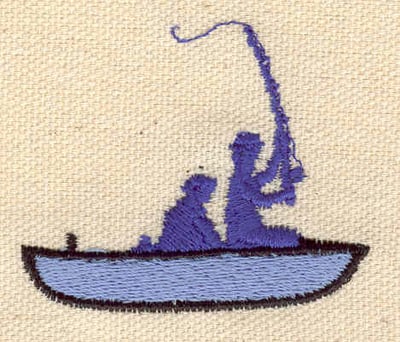 Embroidery Design: Fishermen in boat<br> 2.04w X 1.72h