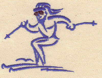 Embroidery Design: Female skier<br> 3.21w X 2.41h