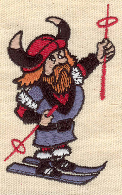 Embroidery Design: Viking skier<br> 2.49w X 4.11h