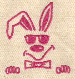 Embroidery Design: Rabbit with sunglasses<br> 2.32w X 2.60h