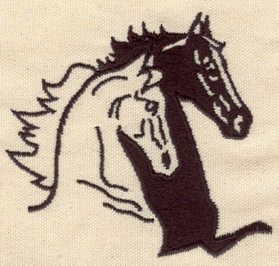 Embroidery Design: Horses two<br> 4.02w X 3.74h