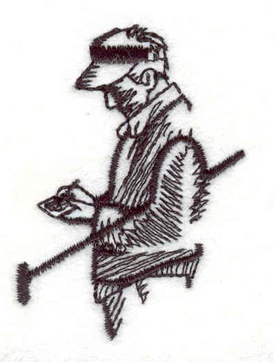 Embroidery Design: Golfer with score card <br>1.65"w X 2.30"h