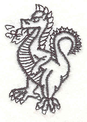 Embroidery Design: Dragon beathing fire<br>2.39"Hx1.67"W