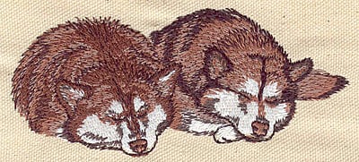 Embroidery Design: Huskies <br> 4.64w X 2.09h