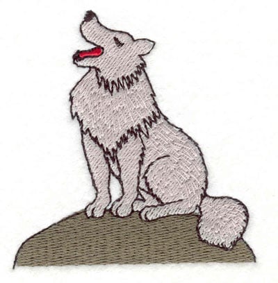 Embroidery Design: Wolf howling C <br>2.48"w X 2.65"h