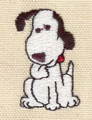 Embroidery Design: Dog sitting<br> 1.08w X 1.70h