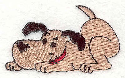 Embroidery Design: Dog crouching <br>1.22" X 2.04"