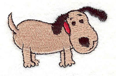 Embroidery Design: Dog standing <br>1.27" X 2.07"