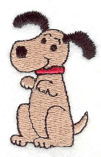 Embroidery Design: Dog begging <br>2.02" X 1.27"