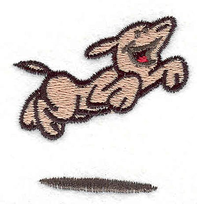 Embroidery Design: Dog jumping <br>2.07" X 1.99"