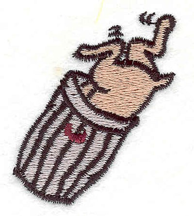 Embroidery Design: Dog in garbage can <br>2.04" X 1.71"