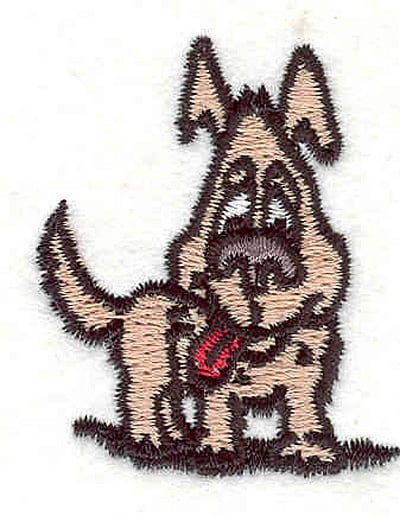Embroidery Design: Dog panting <br>1.85" X 1.56"
