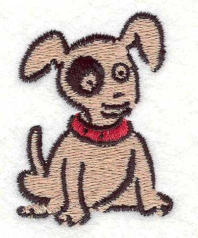 Embroidery Design: Dog with patch eye <br>2.00" X 1.50"