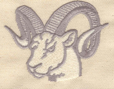 Embroidery Design: Mountain goat head B<br> 3.34w X 2.63h