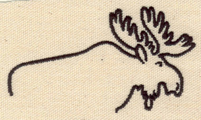 Embroidery Design: Moose outline<br> 3.57w X 2.04h