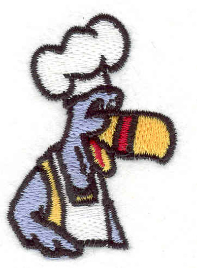 Embroidery Design: Buzzard chef <br>1.52"w X 2.23"h