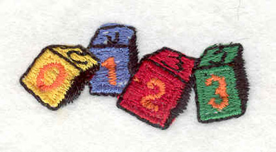 Embroidery Design: Blocks numbers <br>1.77"w X 0.76"h