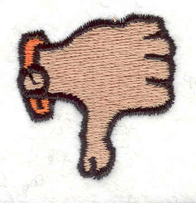 Embroidery Design: Thumbs down <br>1.44"w X 1.50"h