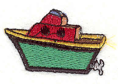 Embroidery Design: Boat <br>1.65"w X 1.09"h