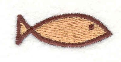 Embroidery Design: Fish Symbol filled <br>1.50"w X 0.60"h