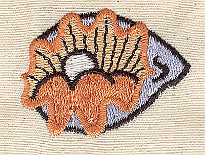 Embroidery Design: Oyster with pearl<br> 1.70w X 1.30h