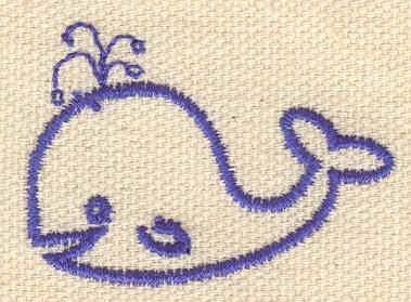Embroidery Design: Whale<br> 1.71w X 1.22h