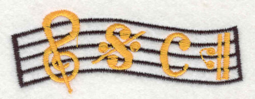 Embroidery Design: Music <br>1.32" X 3.68"