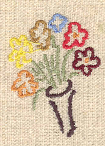 Embroidery Design: Flower bouqet<br> 1.53w X 2.04h