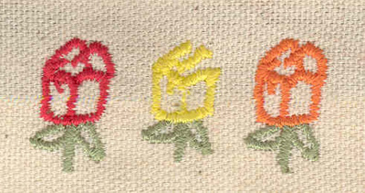 Embroidery Design: Tulip trio<br> 2.01w X 0.91h